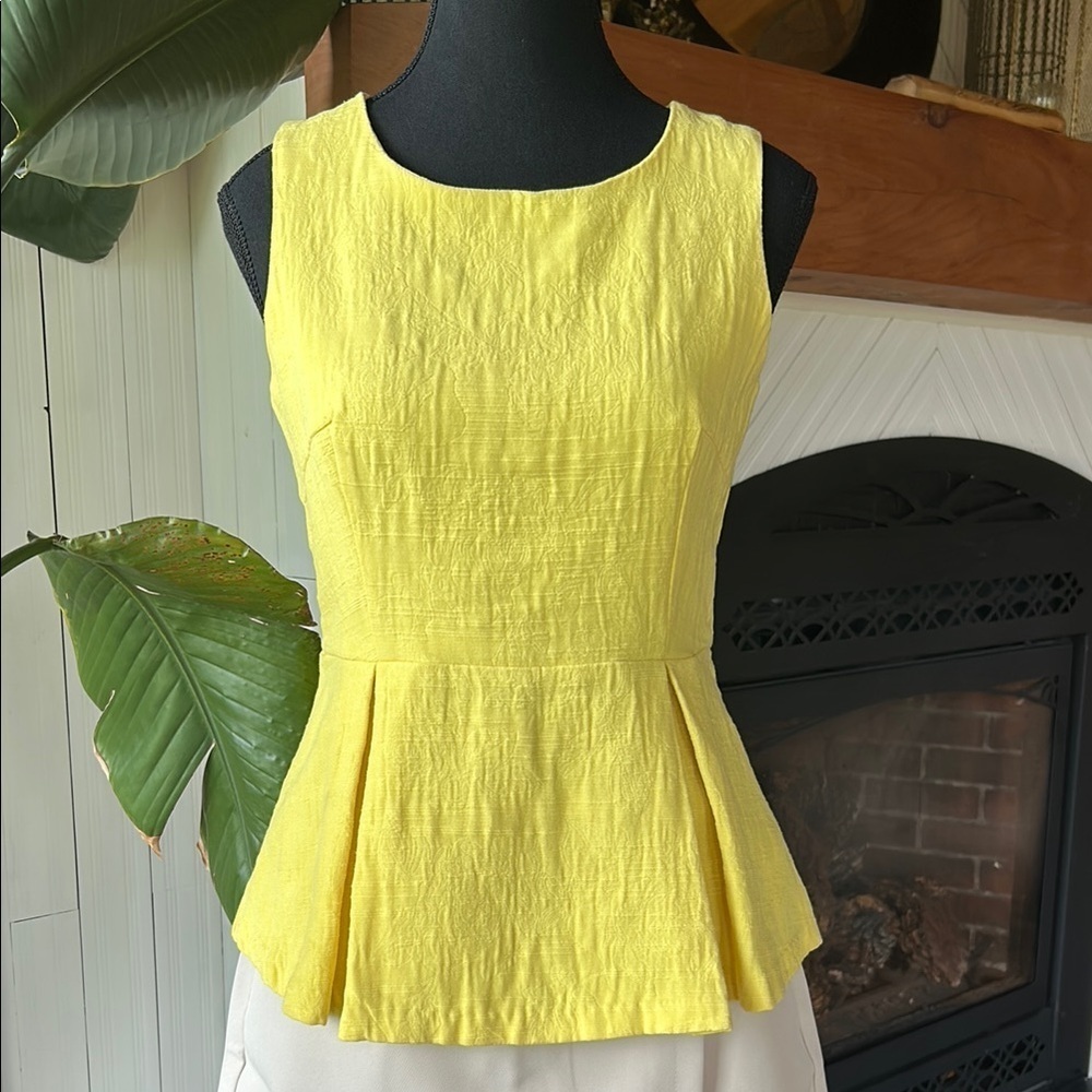 Banana Republic Yellow Peplum sleeveless blouse